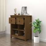 vidaXL Servantă, maro miere, 70x35x80 cm, lemn masiv de pin