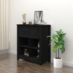 vidaXL Servantă, negru, 70x35x80 cm, lemn masiv de pin vidaXL Servantă, negru, 70x35x80 cm, lemn masiv de pin