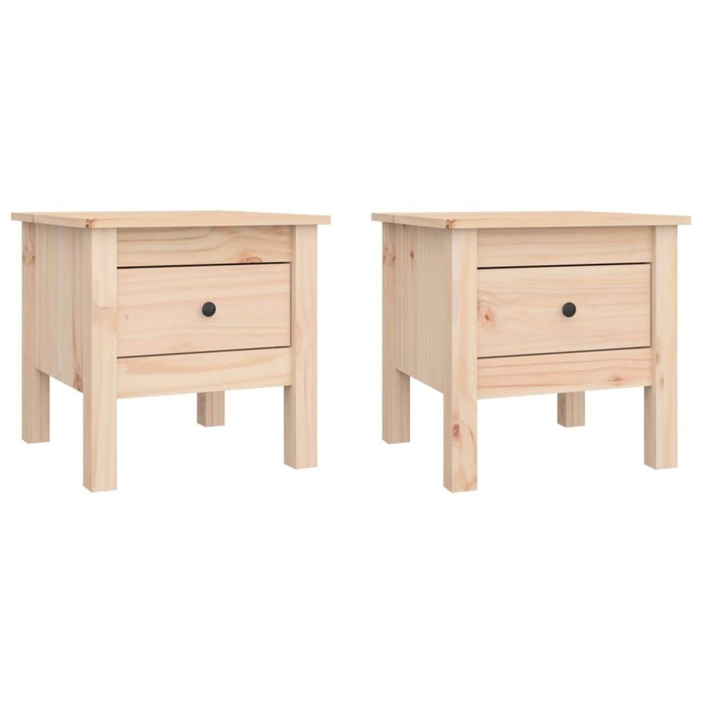 vidaXL Mese laterale, 2 buc., 40x40x39 cm, lemn masiv de pin