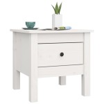 vidaXL Mese laterale, 2 buc., alb, 40x40x39 cm, lemn masiv de pin