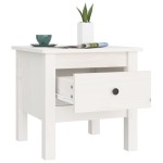 vidaXL Mese laterale, 2 buc., alb, 40x40x39 cm, lemn masiv de pin