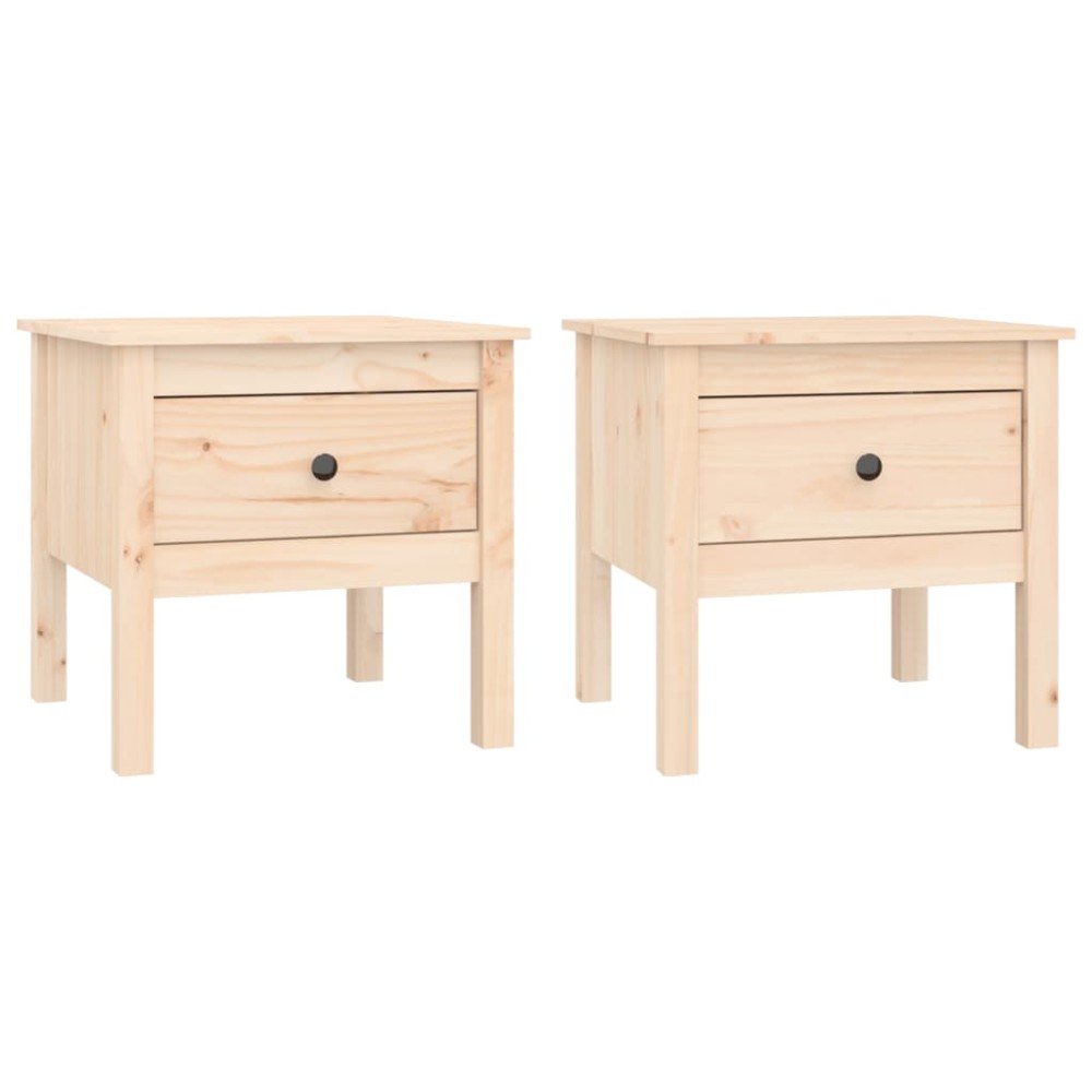 vidaXL Mese laterale, 2 buc., 50x50x49 cm, lemn masiv de pin