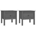 vidaXL Mese laterale, 2 buc., gri, 50x50x49 cm, lemn masiv de pin