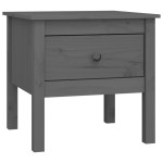 vidaXL Mese laterale, 2 buc., gri, 50x50x49 cm, lemn masiv de pin