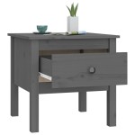 vidaXL Mese laterale, 2 buc., gri, 50x50x49 cm, lemn masiv de pin