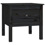 vidaXL Masă laterală, negru, 50x50x49 cm, lemn masiv de pin vidaXL Masă laterală, negru, 50x50x49 cm, lemn masiv de pin