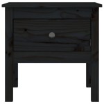 vidaXL Masă laterală, negru, 50x50x49 cm, lemn masiv de pin vidaXL Masă laterală, negru, 50x50x49 cm, lemn masiv de pin