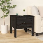 vidaXL Mese laterale, 2 buc., negru, 50x50x49 cm, lemn masiv de pin