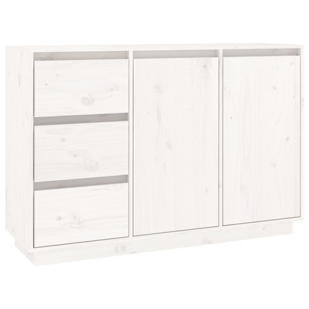 vidaXL Servantă, alb, 111x34x75 cm, lemn masiv de pin