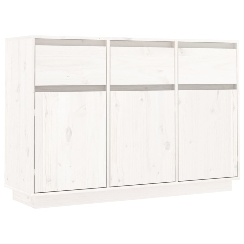 vidaXL Servantă, alb, 110x34x75 cm, lemn masiv de pin