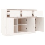 vidaXL Servantă, alb, 110x34x75 cm, lemn masiv de pin