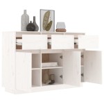 vidaXL Servantă, alb, 110x34x75 cm, lemn masiv de pin