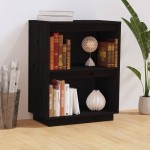 vidaXL Dulap consolă, negru, 60x34x75 cm, lemn masiv de pin vidaXL Dulap consolă, negru, 60x34x75 cm, lemn masiv de pin