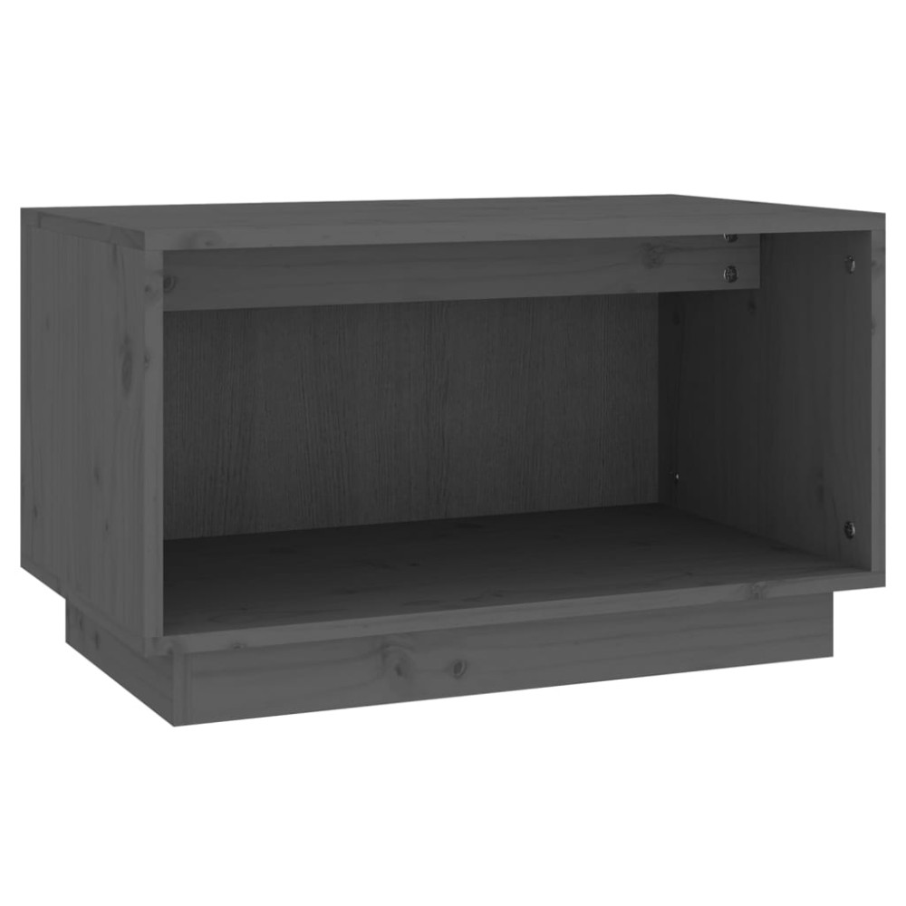vidaXL Comodă TV, gri, 60x35x35 cm, lemn masiv de pin