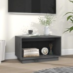 vidaXL Comodă TV, gri, 60x35x35 cm, lemn masiv de pin vidaXL Comodă TV, gri, 60x35x35 cm, lemn masiv de pin