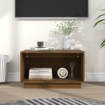 vidaXL Comodă TV, maro miere, 60x35x35 cm, lemn masiv de pin vidaXL Comodă TV, maro miere, 60x35x35 cm, lemn masiv de pin