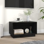 vidaXL Comodă TV, negru, 60x35x35 cm, lemn masiv de pin