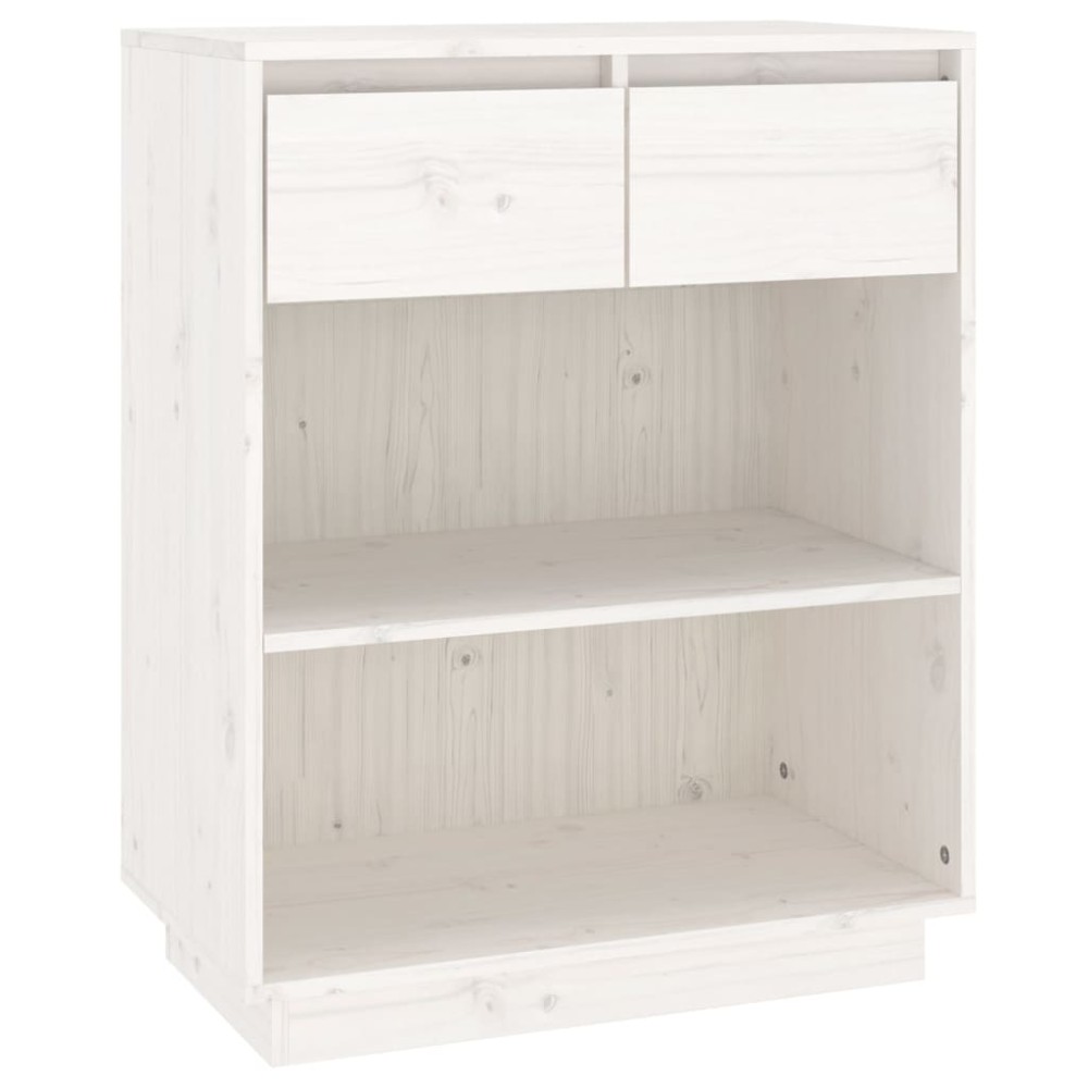 vidaXL Dulap consolă, alb, 60x34x75 cm, lemn masiv de pin