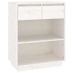 vidaXL Dulap consolă, alb, 60x34x75 cm, lemn masiv de pin vidaXL Dulap consolă, alb, 60x34x75 cm, lemn masiv de pin