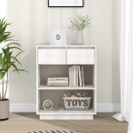vidaXL Dulap consolă, alb, 60x34x75 cm, lemn masiv de pin vidaXL Dulap consolă, alb, 60x34x75 cm, lemn masiv de pin