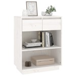vidaXL Dulap consolă, alb, 60x34x75 cm, lemn masiv de pin vidaXL Dulap consolă, alb, 60x34x75 cm, lemn masiv de pin