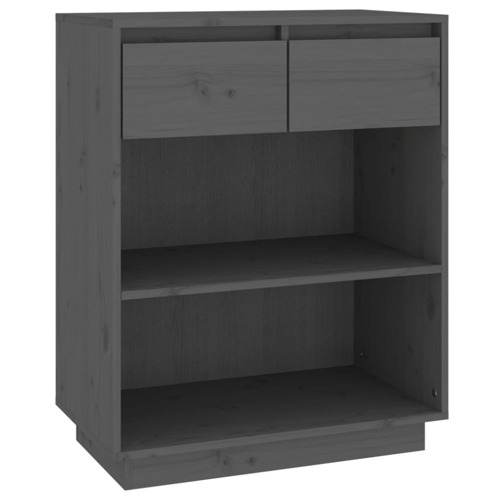 vidaXL Dulap consolă, gri, 60x34x75 cm, lemn masiv de pin