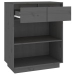 vidaXL Dulap consolă, gri, 60x34x75 cm, lemn masiv de pin vidaXL Dulap consolă, gri, 60x34x75 cm, lemn masiv de pin