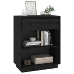 vidaXL Dulap consolă, negru, 60x34x75 cm, lemn masiv de pin vidaXL Dulap consolă, negru, 60x34x75 cm, lemn masiv de pin