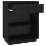 vidaXL Dulap consolă, negru, 60x34x75 cm, lemn masiv de pin vidaXL Dulap consolă, negru, 60x34x75 cm, lemn masiv de pin