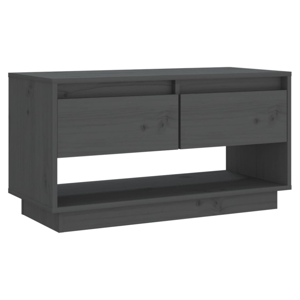 vidaXL Comodă TV, gri, 74x34x40 cm, lemn masiv de pin