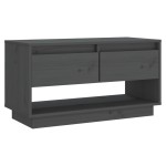 vidaXL Comodă TV, gri, 74x34x40 cm, lemn masiv de pin vidaXL Comodă TV, gri, 74x34x40 cm, lemn masiv de pin