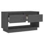 vidaXL Comodă TV, gri, 74x34x40 cm, lemn masiv de pin vidaXL Comodă TV, gri, 74x34x40 cm, lemn masiv de pin