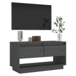 vidaXL Comodă TV, gri, 74x34x40 cm, lemn masiv de pin vidaXL Comodă TV, gri, 74x34x40 cm, lemn masiv de pin
