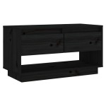 vidaXL Comodă TV, negru, 74x34x40 cm, lemn masiv de pin