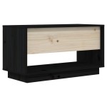 vidaXL Comodă TV, negru, 74x34x40 cm, lemn masiv de pin