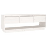 vidaXL Comodă TV, alb, 110,5x34x40 cm, lemn masiv de pin