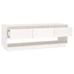 vidaXL Comodă TV, alb, 110,5x34x40 cm, lemn masiv de pin