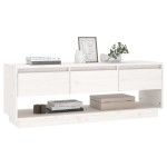 vidaXL Comodă TV, alb, 110,5x34x40 cm, lemn masiv de pin