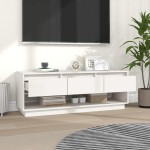 vidaXL Comodă TV, alb, 110,5x34x40 cm, lemn masiv de pin