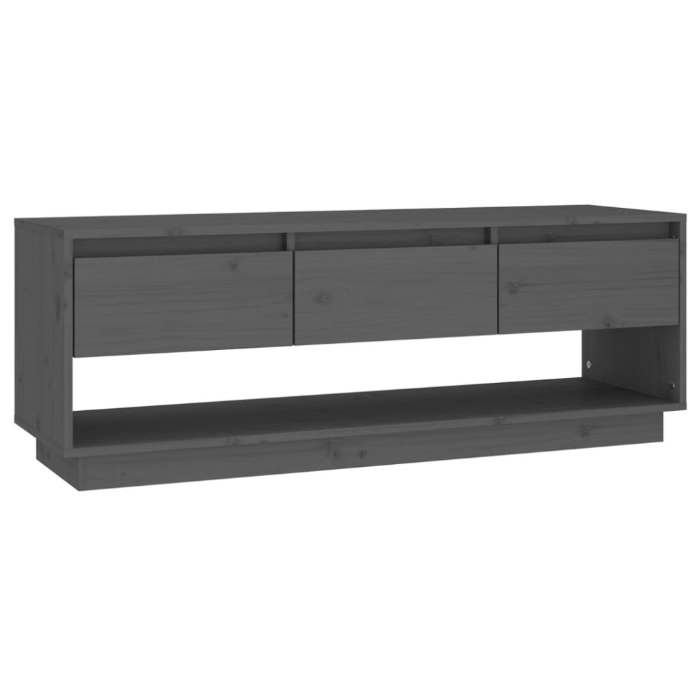 vidaXL Comodă TV, gri, 110,5x34x40 cm, lemn masiv de pin