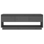 vidaXL Comodă TV, gri, 110,5x34x40 cm, lemn masiv de pin vidaXL Comodă TV, gri, 110,5x34x40 cm, lemn masiv de pin