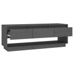 vidaXL Comodă TV, gri, 110,5x34x40 cm, lemn masiv de pin vidaXL Comodă TV, gri, 110,5x34x40 cm, lemn masiv de pin