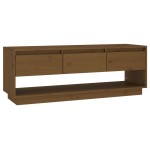 vidaXL Comodă TV, maro miere, 110,5x34x40 cm, lemn masiv de pin vidaXL Comodă TV, maro miere, 110,5x34x40 cm, lemn masiv de pin