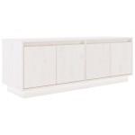 vidaXL Comodă TV, alb, 110x34x40 cm, lemn masiv de pin