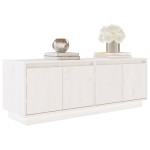 vidaXL Comodă TV, alb, 110x34x40 cm, lemn masiv de pin