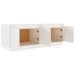 vidaXL Comodă TV, alb, 110x34x40 cm, lemn masiv de pin