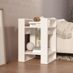 vidaXL Bibliotecă/Separator cameră, alb, 41x35x57 cm, lemn masiv pin