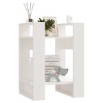vidaXL Bibliotecă/Separator cameră, alb, 41x35x57 cm, lemn masiv pin