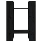 vidaXL Bibliotecă/Separator cameră negru 41x35x57 cm lemn masiv pin