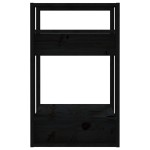 vidaXL Bibliotecă/Separator cameră negru 41x35x57 cm lemn masiv pin